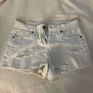 Aeropostale White Ripped Jean Shorts